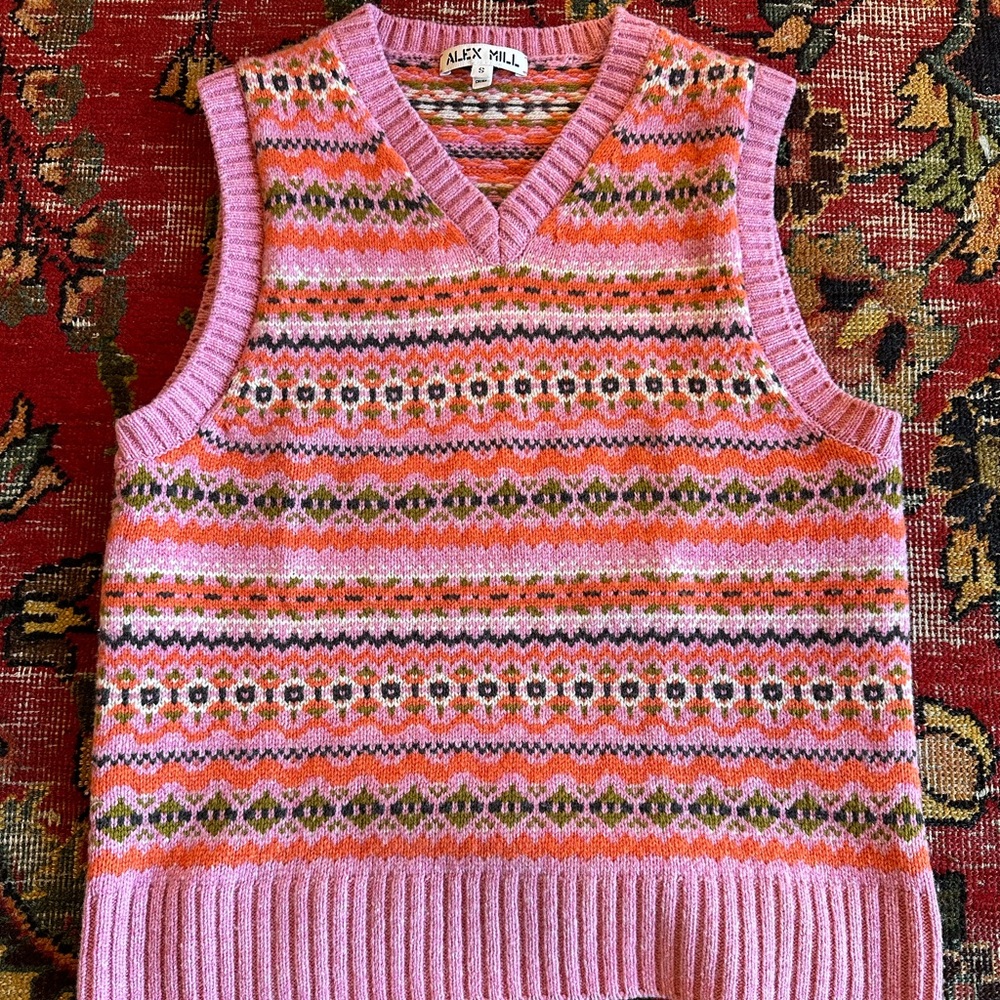 Alex Mill Fair Isle Sweater Vest size Small